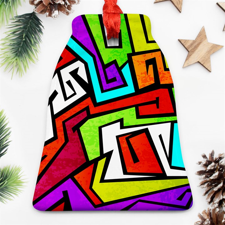 Graffitti Pattern Bell Ornament (Two Sides)