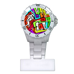 Graffitti Pattern Plastic Nurses Watch by designsbymallika