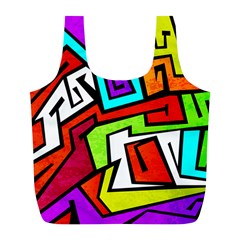 Graffitti Pattern Full Print Recycle Bag (l) by designsbymallika