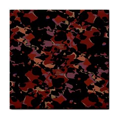 Red Dark Camo Abstract Print Tile Coaster