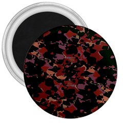 Red Dark Camo Abstract Print 3  Magnets by dflcprintsclothing