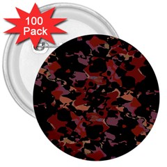 Red Dark Camo Abstract Print 3  Buttons (100 Pack)  by dflcprintsclothing