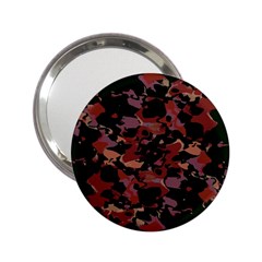 Red Dark Camo Abstract Print 2 25  Handbag Mirrors