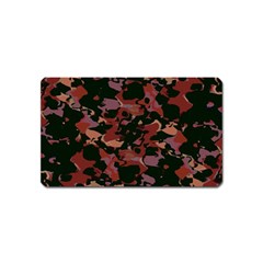 Red Dark Camo Abstract Print Magnet (name Card)