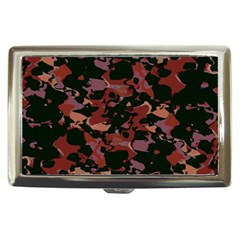 Red Dark Camo Abstract Print Cigarette Money Case by dflcprintsclothing