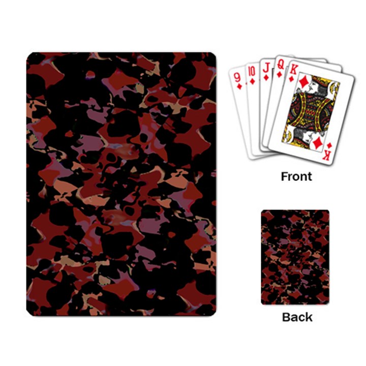 Red Dark Camo Abstract Print Playing Cards Single Design (Rectangle)