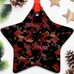 Red Dark Camo Abstract Print Star Ornament (two Sides) by dflcprintsclothing