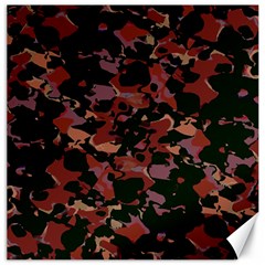 Red Dark Camo Abstract Print Canvas 16  X 16 