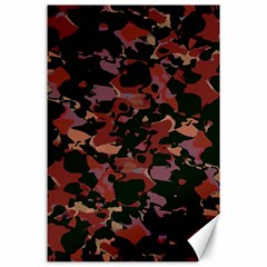 Red Dark Camo Abstract Print Canvas 24  X 36 