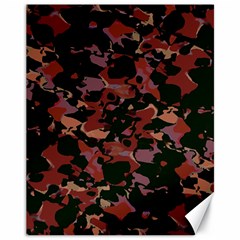 Red Dark Camo Abstract Print Canvas 11  X 14 