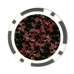 Red Dark Camo Abstract Print Poker Chip Card Guard (10 Pack) by dflcprintsclothing