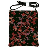 Red Dark Camo Abstract Print Shoulder Sling Bag Front