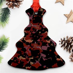 Red Dark Camo Abstract Print Ornament (christmas Tree)  by dflcprintsclothing