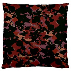 Red Dark Camo Abstract Print Large Cushion Case (two Sides) by dflcprintsclothing