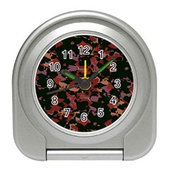 Red Dark Camo Abstract Print Travel Alarm Clock by dflcprintsclothing