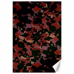 Red Dark Camo Abstract Print Canvas 12  X 18  by dflcprintsclothing