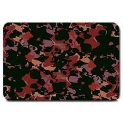 Red Dark Camo Abstract Print Large Doormat  by dflcprintsclothing