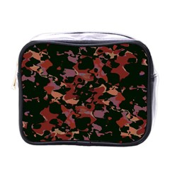 Red Dark Camo Abstract Print Mini Toiletries Bag (one Side) by dflcprintsclothing