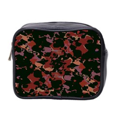 Red Dark Camo Abstract Print Mini Toiletries Bag (two Sides)