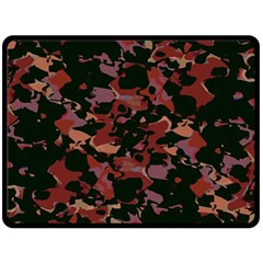 Red Dark Camo Abstract Print Fleece Blanket (large) 