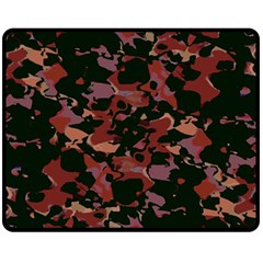 Red Dark Camo Abstract Print Fleece Blanket (medium)  by dflcprintsclothing