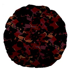 Red Dark Camo Abstract Print Large 18  Premium Round Cushions by dflcprintsclothing