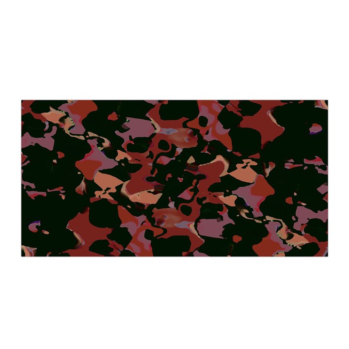 Red Dark Camo Abstract Print Satin Wrap