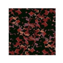 Red Dark Camo Abstract Print Small Satin Scarf (square) by dflcprintsclothing