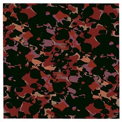 Red Dark Camo Abstract Print Wooden Puzzle Square by dflcprintsclothing