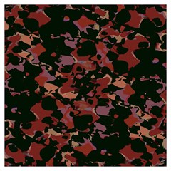 Red Dark Camo Abstract Print Long Sheer Chiffon Scarf  by dflcprintsclothing