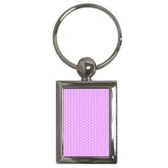 White Polka Dot Pastel Purple Background, pink color vintage dotted pattern Key Chain (Rectangle)