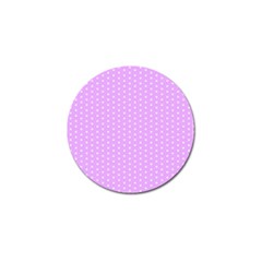 White Polka Dot Pastel Purple Background, pink color vintage dotted pattern Golf Ball Marker