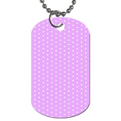 White Polka Dot Pastel Purple Background, pink color vintage dotted pattern Dog Tag (Two Sides)