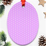 White Polka Dot Pastel Purple Background, pink color vintage dotted pattern Oval Ornament (Two Sides) Front