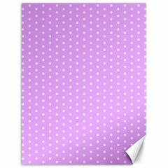 White Polka Dot Pastel Purple Background, pink color vintage dotted pattern Canvas 12  x 16 