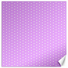 White Polka Dot Pastel Purple Background, pink color vintage dotted pattern Canvas 20  x 20 