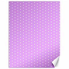 White Polka Dot Pastel Purple Background, pink color vintage dotted pattern Canvas 18  x 24 