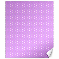 White Polka Dot Pastel Purple Background, Pink Color Vintage Dotted Pattern Canvas 20  X 24  by Casemiro