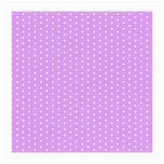 White Polka Dot Pastel Purple Background, pink color vintage dotted pattern Medium Glasses Cloth (2 Sides)