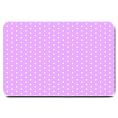 White Polka Dot Pastel Purple Background, pink color vintage dotted pattern Large Doormat 