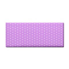 White Polka Dot Pastel Purple Background, pink color vintage dotted pattern Hand Towel