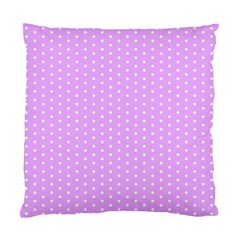 White Polka Dot Pastel Purple Background, pink color vintage dotted pattern Standard Cushion Case (One Side)