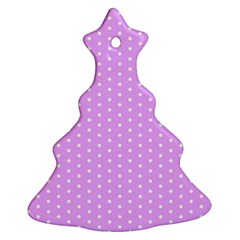 White Polka Dot Pastel Purple Background, pink color vintage dotted pattern Ornament (Christmas Tree) 