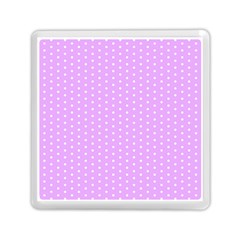 White Polka Dot Pastel Purple Background, pink color vintage dotted pattern Memory Card Reader (Square)