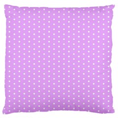 White Polka Dot Pastel Purple Background, pink color vintage dotted pattern Large Cushion Case (One Side)