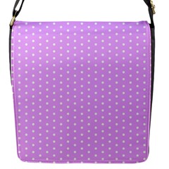 White Polka Dot Pastel Purple Background, Pink Color Vintage Dotted Pattern Flap Closure Messenger Bag (s) by Casemiro