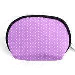 White Polka Dot Pastel Purple Background, pink color vintage dotted pattern Accessory Pouch (Medium) Front