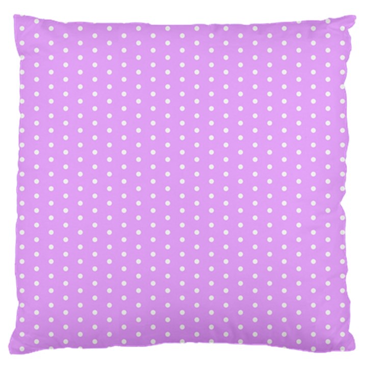 White Polka Dot Pastel Purple Background, pink color vintage dotted pattern Large Flano Cushion Case (Two Sides)