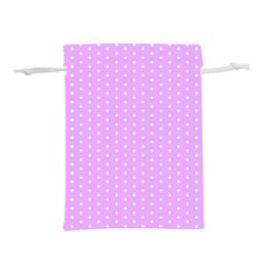 White Polka Dot Pastel Purple Background, pink color vintage dotted pattern Lightweight Drawstring Pouch (M)