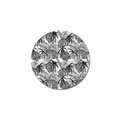 Black And White Leafs Pattern, Tropical Jungle, Nature Themed Golf Ball Marker (4 Pack) by Casemiro